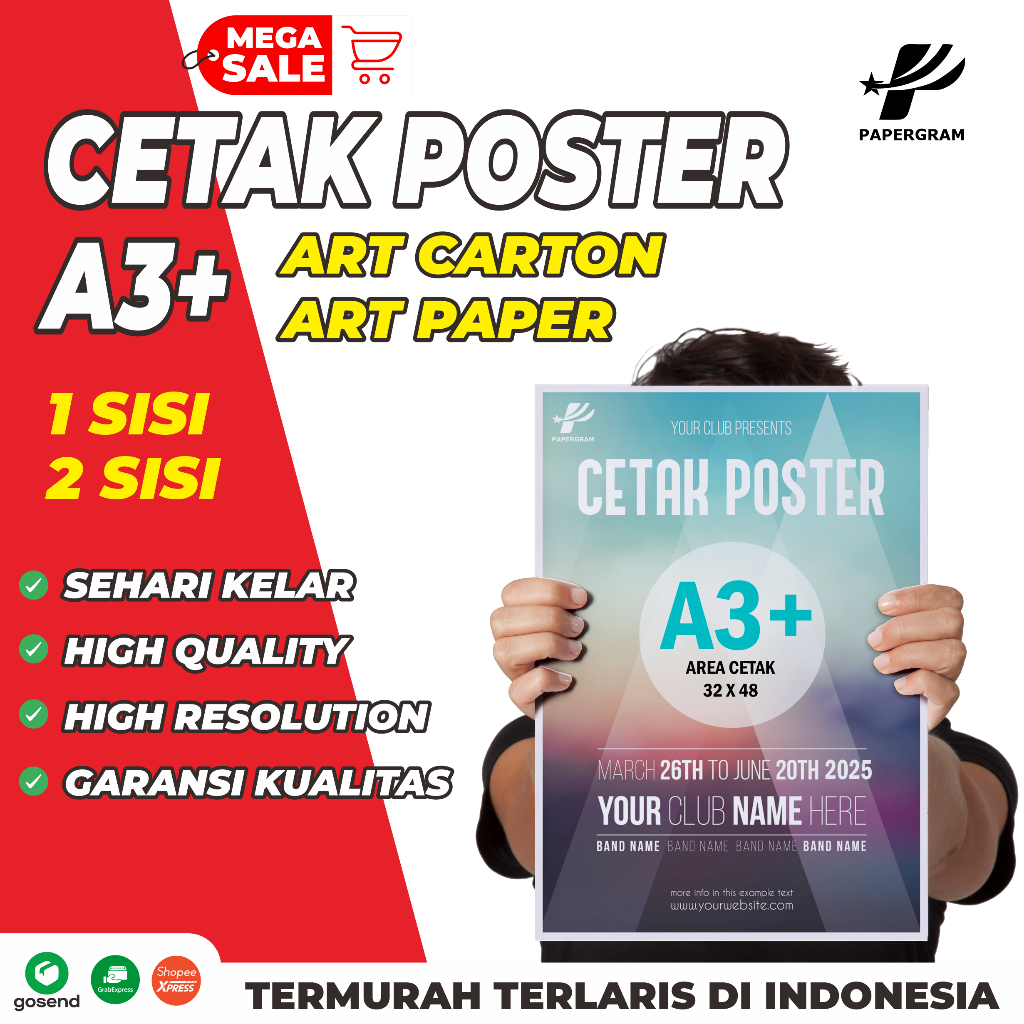 CETAK POSTER CUSTOM A3+ / CETAK MENU / CETAK POSTER UKURAN BESAR / CETAK POSTER DESIGN BEBAS / CETAK