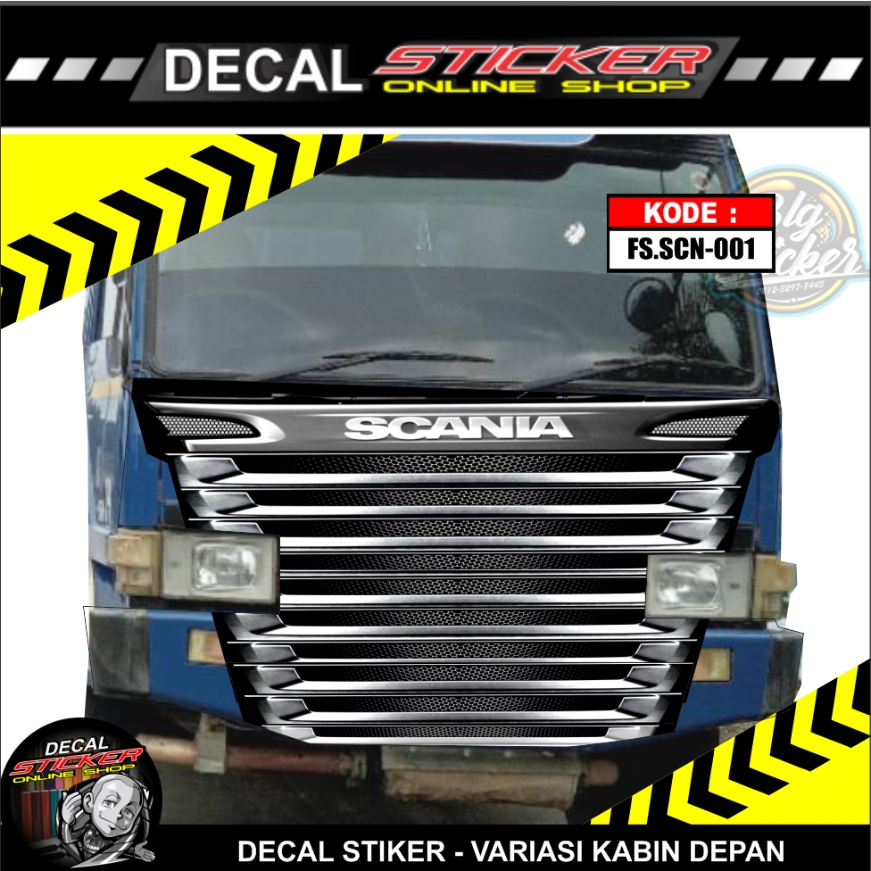 STIKER MOBIL TRUCK BESAR KAP DEPAN SCANIA DECAL STICKER PRINT TRUK CANTER HDL FUSO