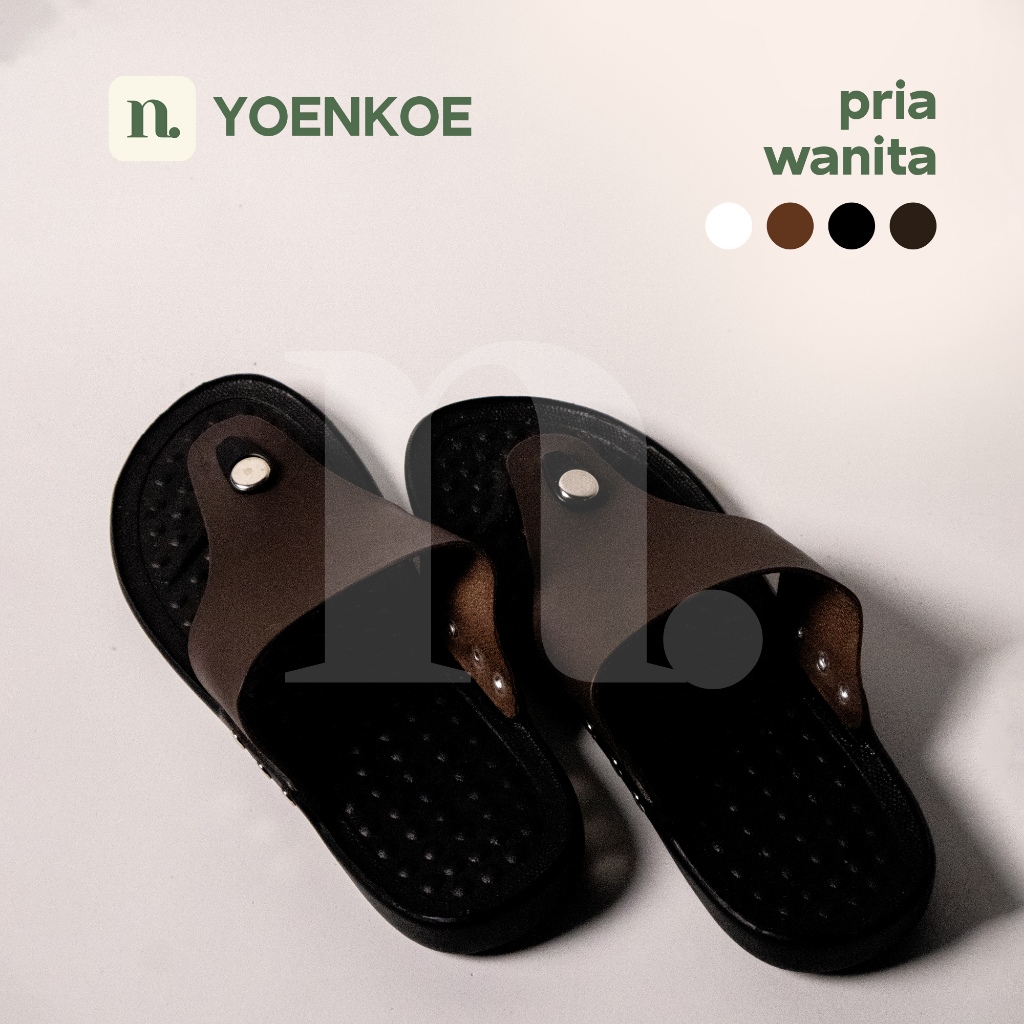 Sandal Couple Jepit Joemen Pria Wanita Sendal Pasangan Traveling Hitam Putih Jepit Casual Formal Fle