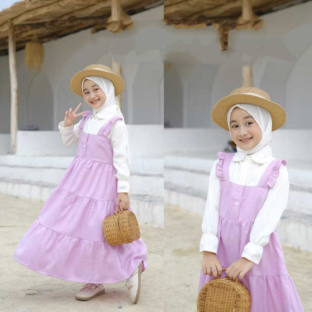 Gamis Couple Livy Anak Perempuan Terbaru 3-12 Tahun / Gamis Livya Dress Kids Crinkle Airflow Premium