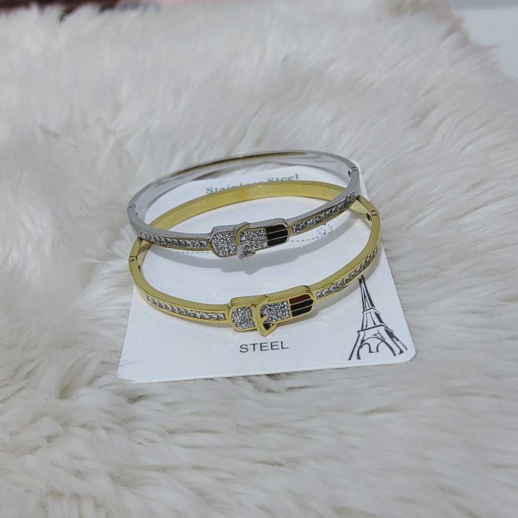 Gelang Wanita Titanium Model Terbaru / Gelang Anti Karat Murah