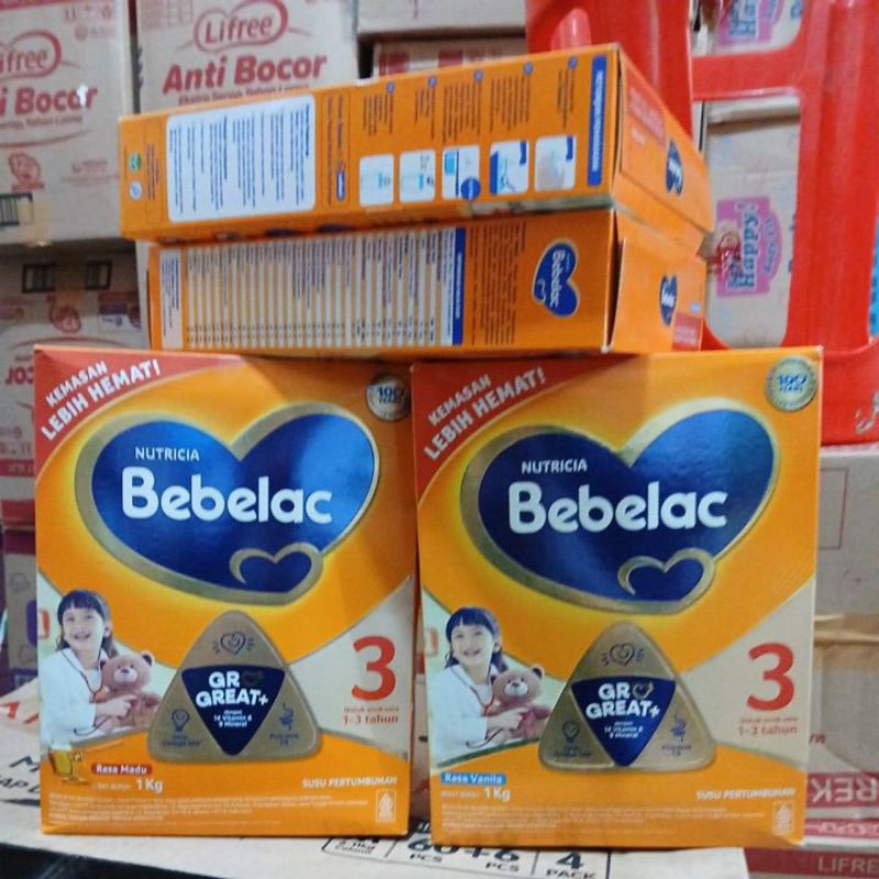 

Bebelac nutricia Tahap 3 Usia 1-3 Tahun Rasa Madu&Vanila kemasan 1Kg