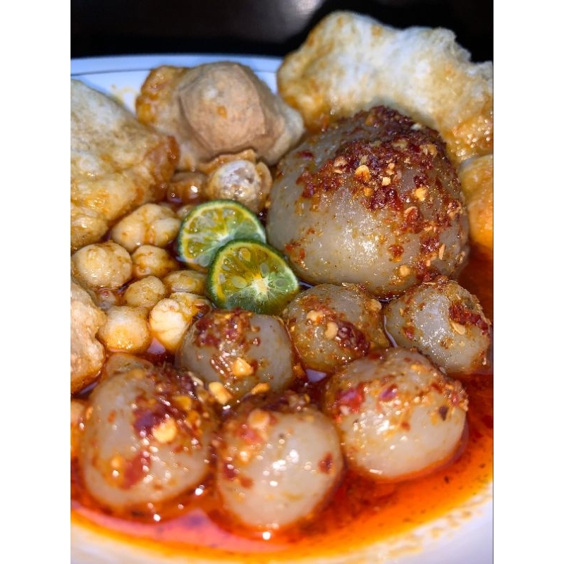 

PAKET 2 BUNGKUS BASO ACI ISI DAGING CINCANG JUMBO MERCON XTRA CHILI OIL PEDAS SPESIAL