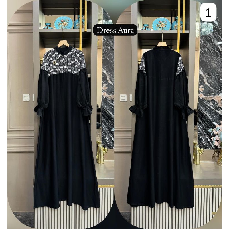 DRESS AURA BY NAURA/GAMIS BY NAURA/GAMIS RAYON TWILL BUSUI MODEL TERBARU KEKINIAN