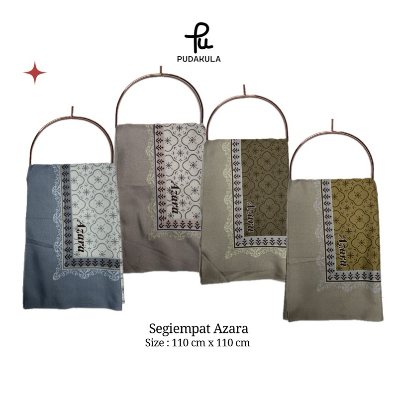 Hijab Segi Empat Azara Jilbab Segi Empat Azara Motif  Voal Azara Hijab Voal Black Series