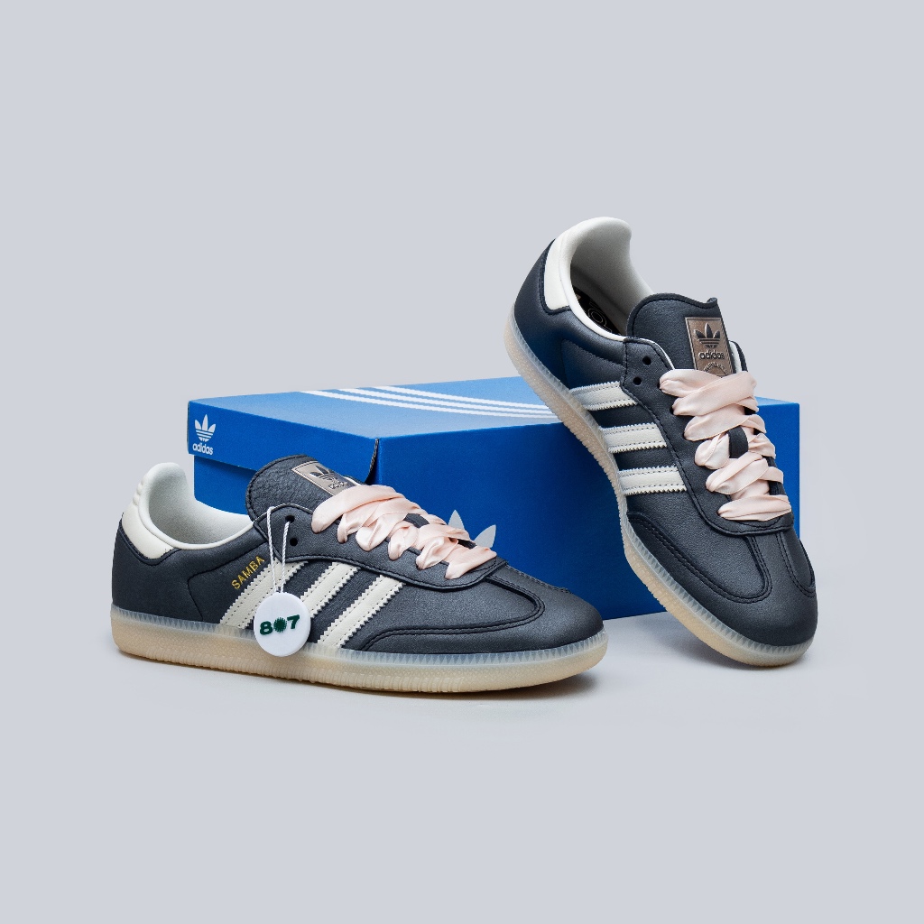 Adidas Samba Black Pink Ribbon Laces