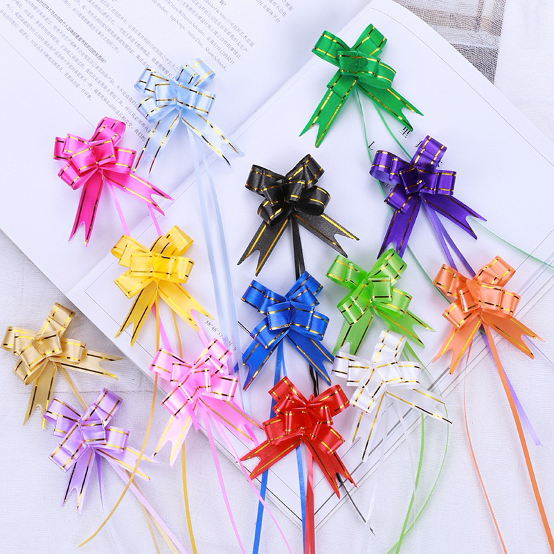 

Pita Tarik B ISI 10PCS Lis Emas Pita Serut Tarik POLOS 1.8cm Les List Emas Gold Besar Buket Kado Parcel Hiasan Kado Ikat Pengikat Goodie Bag Souvernir / Pita Tarik