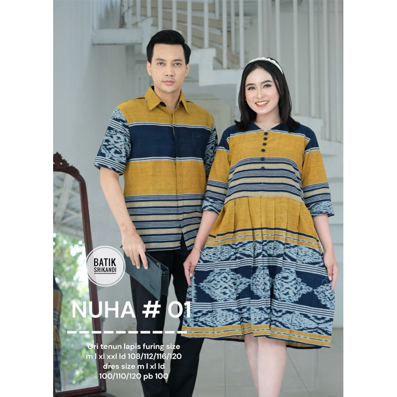 Batik Tunik Couple Batik Tunik Couple Modern Set Pakaian Couple Kemeja Batik tenun Pria Panjang Atas