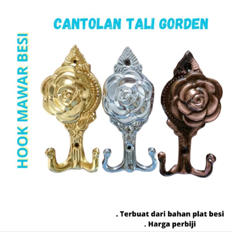 HOOK/HOOK MAWAR/cantolan samping gorden/HOOK gorden/Hook gorden mewah/Cantolan gorden mewah/Pengait 