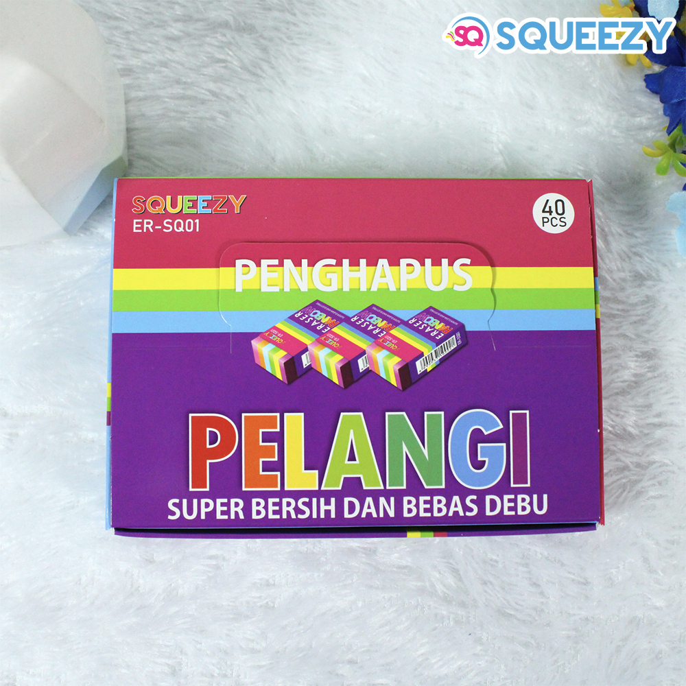 

1 BOX / 40pc Eraser Squeezy ER-SQ01 Pelangi