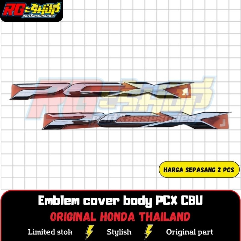Emblem PCX 150 CBU Body Kanan Kiri PCX Original Honda Thailand