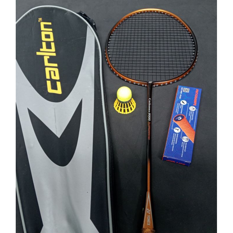 Raket badminton bekas second original yonex carbonex 8000