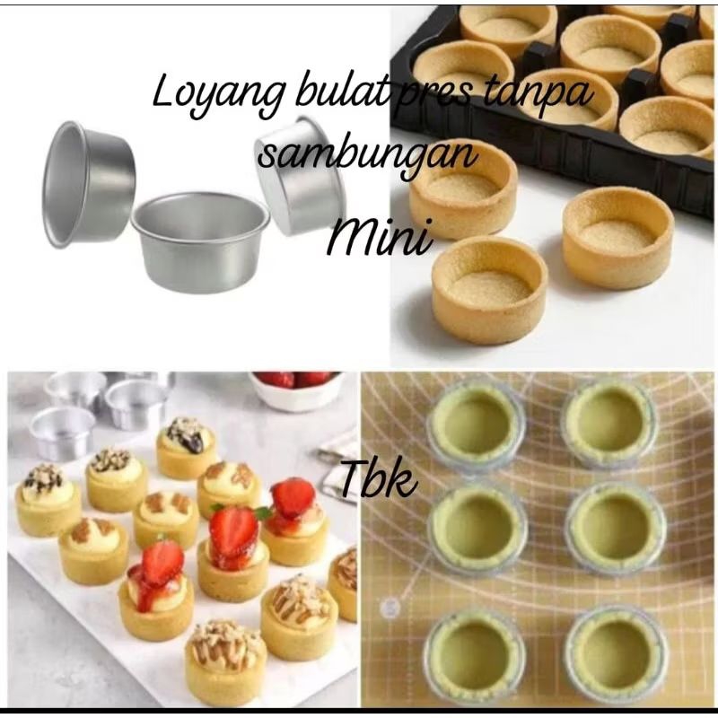 12pcs Loyang bulat peres tanpa sambungan/cetakan kue bolu bulat mini