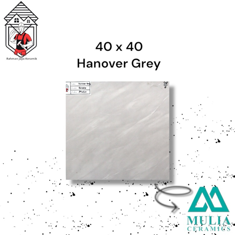 Keramik Lantai 40x40 Hannover Grey Keramik Mulia Ceramic Glossy Grade A Isi 6pcs