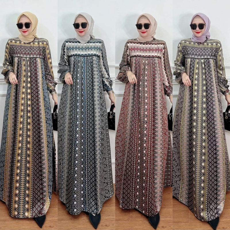 Alamanda Dress By Nasya / gamis Babydoll etnik batik