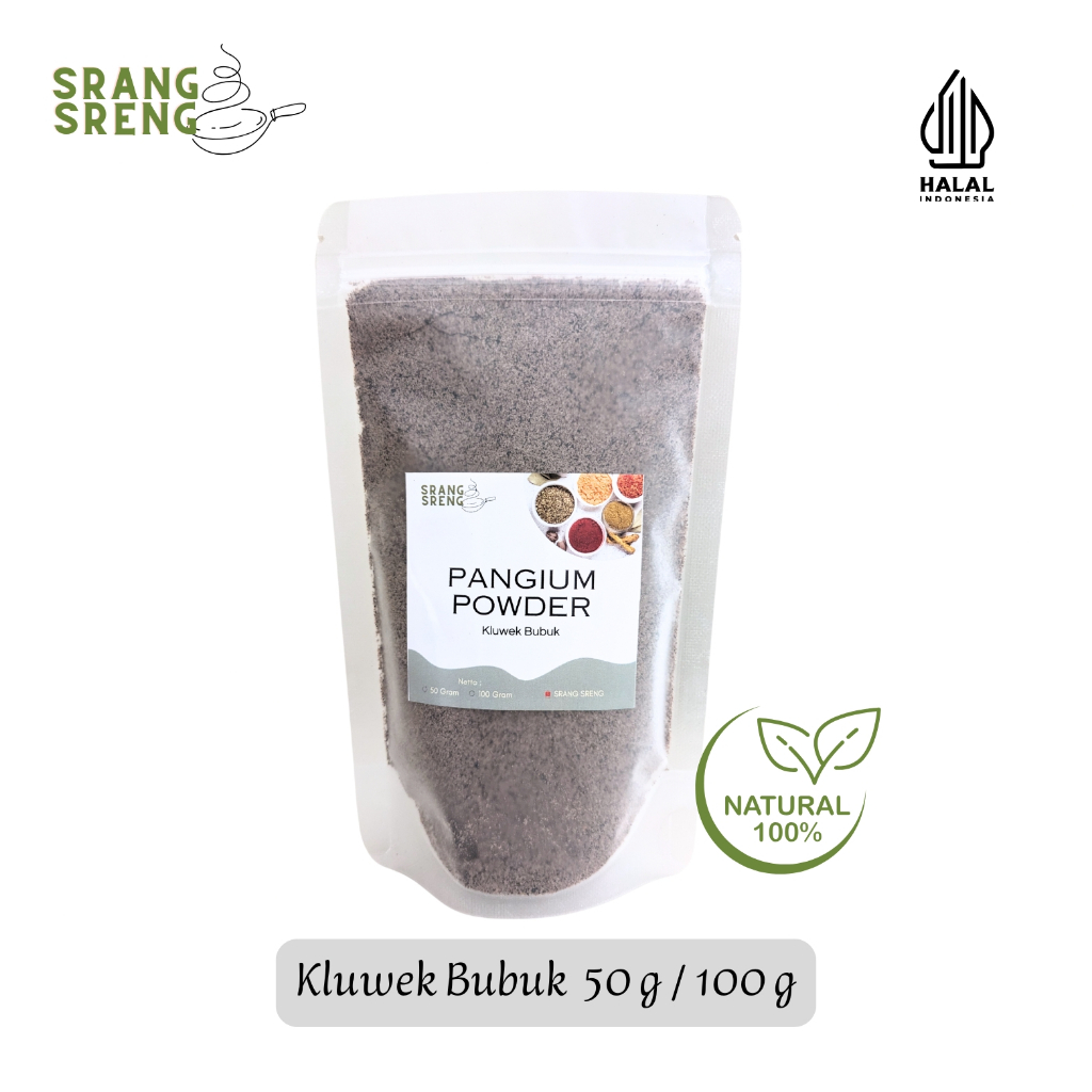 

Kluwek Bubuk 50 g & 100 g | Pangium Powder | Keluwek Bubuk | Bumbu Dapur Rempah Herbal Alami