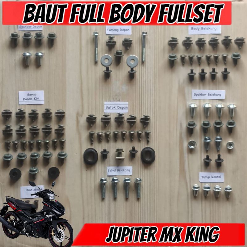 Baut Full Set Cover Body Yamaha Jupiter MX King 150 Old / Baut Full Body Jupiter MX King Lengkap