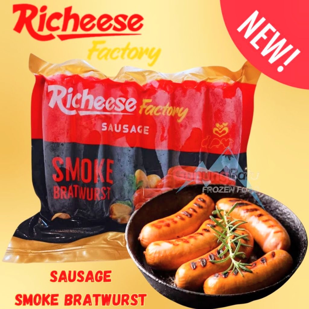 

Richeese Smoke Bratwurst 360 gr | Sosis Premium Halal Siap Santap