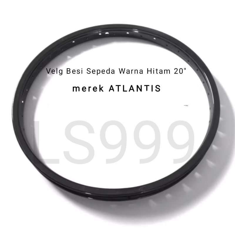 Velg Lingkar Rim Sepeda 20" Besi Warna Hitam Atlantis