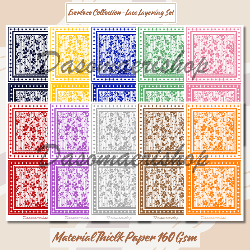 

Deco Paper Frame Aesthetic Everlace Collection Set 12 Pcs Kertas Dekorasi Journaling Scrapbook Handmade by Dasomaerishop