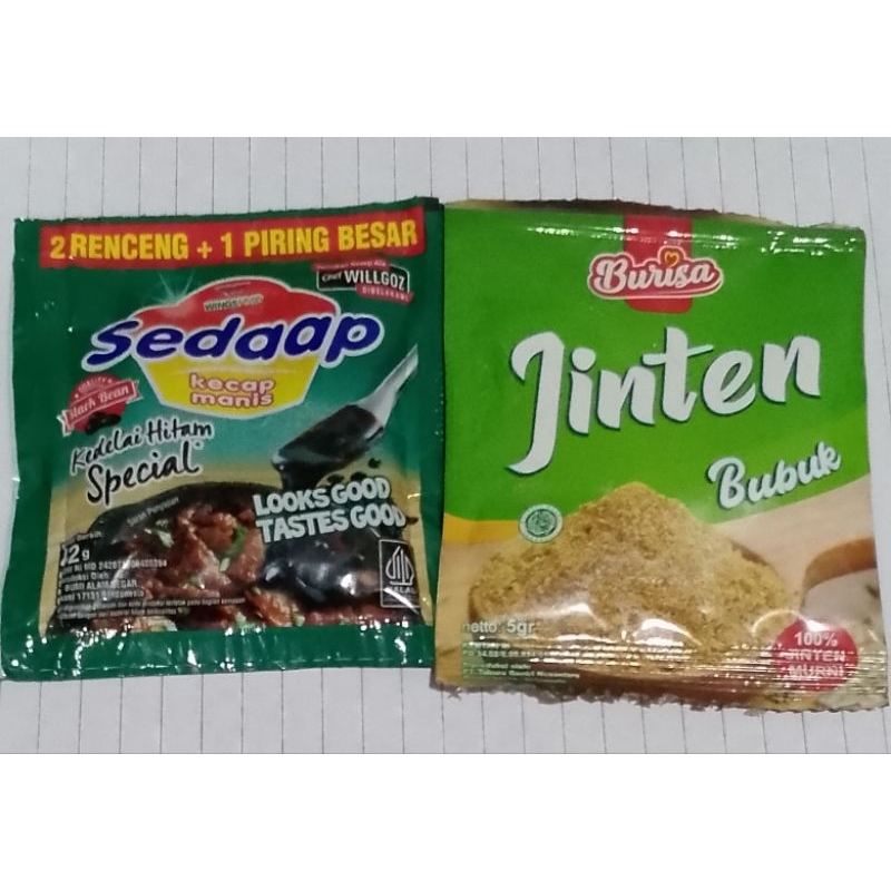 

Kecap Sedaap+Jinten Bubuk 5 gram Paket 1O (TRB68)