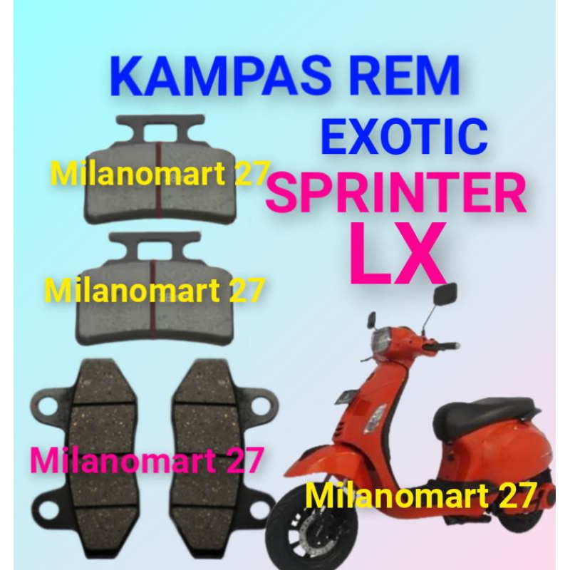 kampas rem exotic sprinter LX kampas rem sepeda listrik exotic sprinter lx