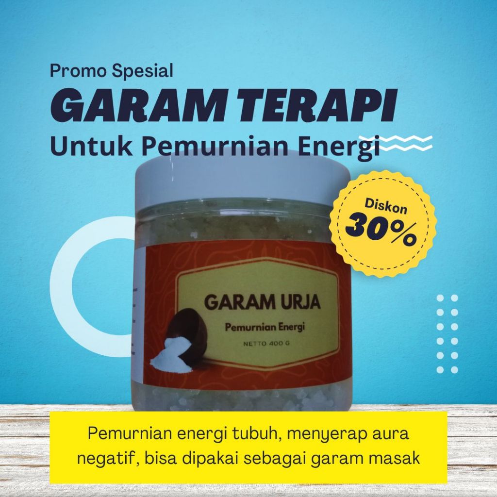 

Garam GARAM URJA, Garam Terapi Pemurnian Energi — Menyerap Negatif & Menumbuhkan Ketentraman — Isi 400g