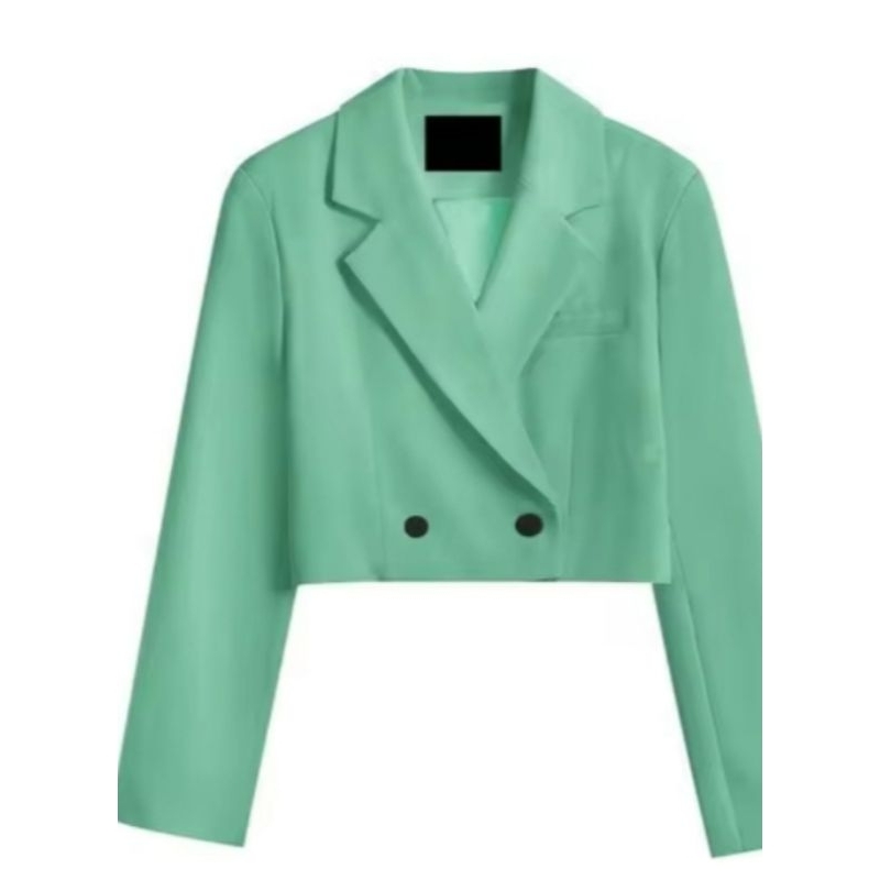 BLAZER CROP WANITA KANCING DUA KESAMPING/CROPPED WANITA