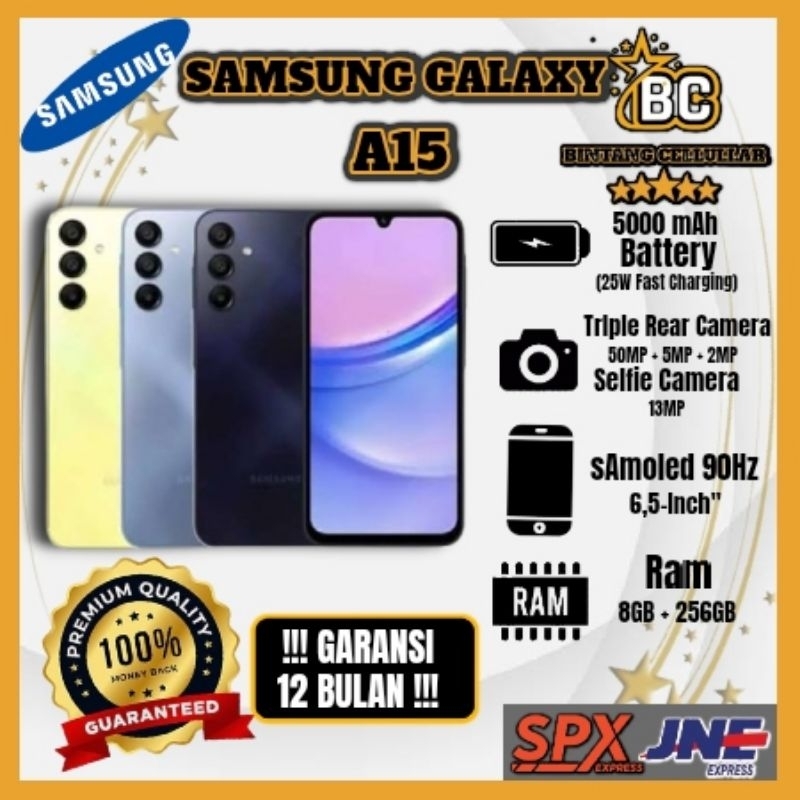 [NEW PROMO] HP SAMSUNG GALAXY A15 LTE  NFC Ram 8+256GB ( Camera 50MP+13MP + Display 6,5 inches + Chi