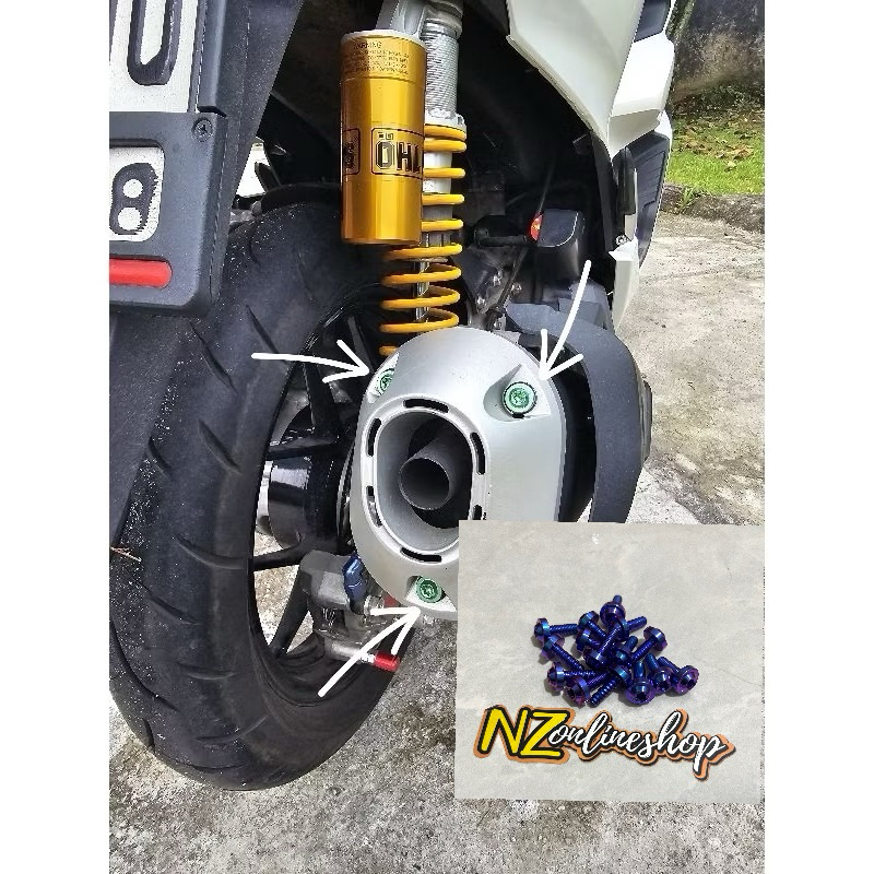 BAUT TITANIUM MONCONG KNALPOT PCX 160 VARIO 160 HARGA 1 BAUT