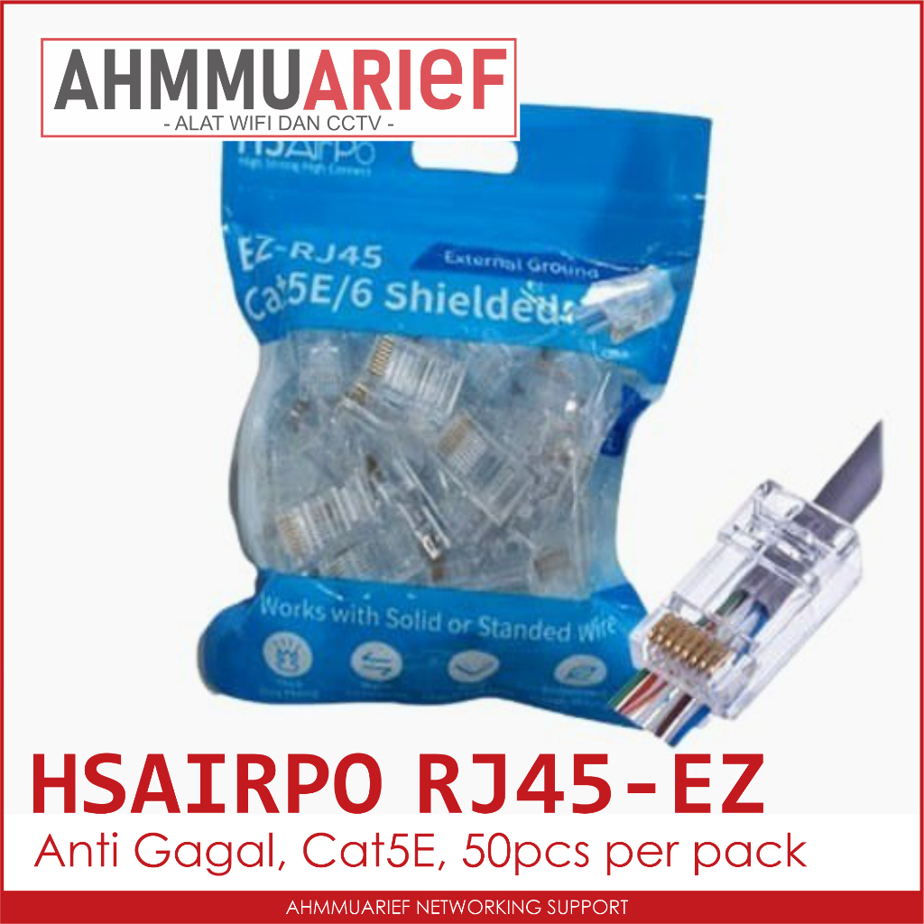 RJ45 ANTI GAGAL EZ-RJ45 HSAIRPO CAT5E CAT6E SHIELDED