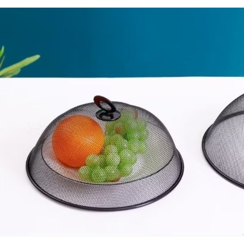 Tudung Saji Makanan Bulat Hitam Stainless Steel Estetik Minimalis Tudung KHUSUS BATAM