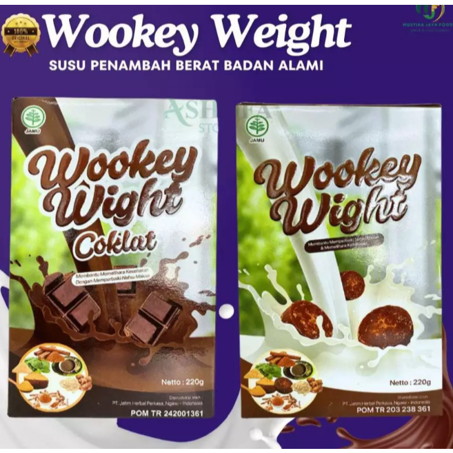 

TERMURAH!!! [ 2 BOX MIX RASA COKLAT]Wookey Weight - Susu Penambah Berat Badan BPOM Herbal Alami