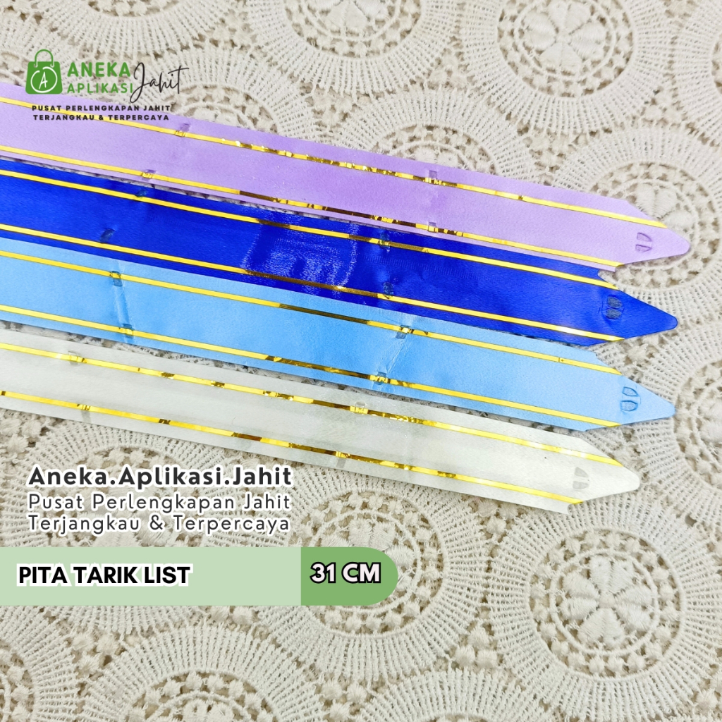 

10 BIJI PITA TARIK KECIL MOTIF RANDOM / PITA SERUT UKURAN 18 MM (31 CM)