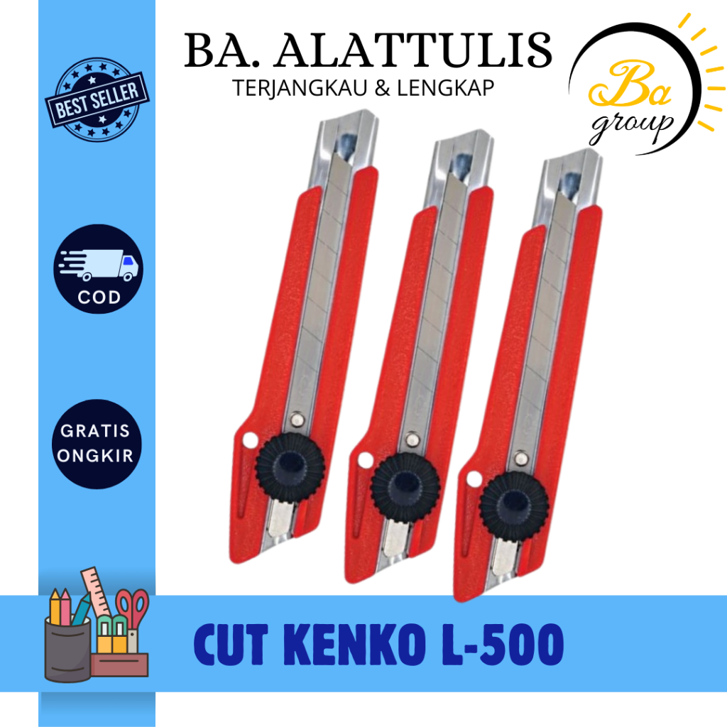

KENKO CUTTER / Pisau Pemotong Kertas L-500 (18 Mm Blade) - BA.ALATTULIS