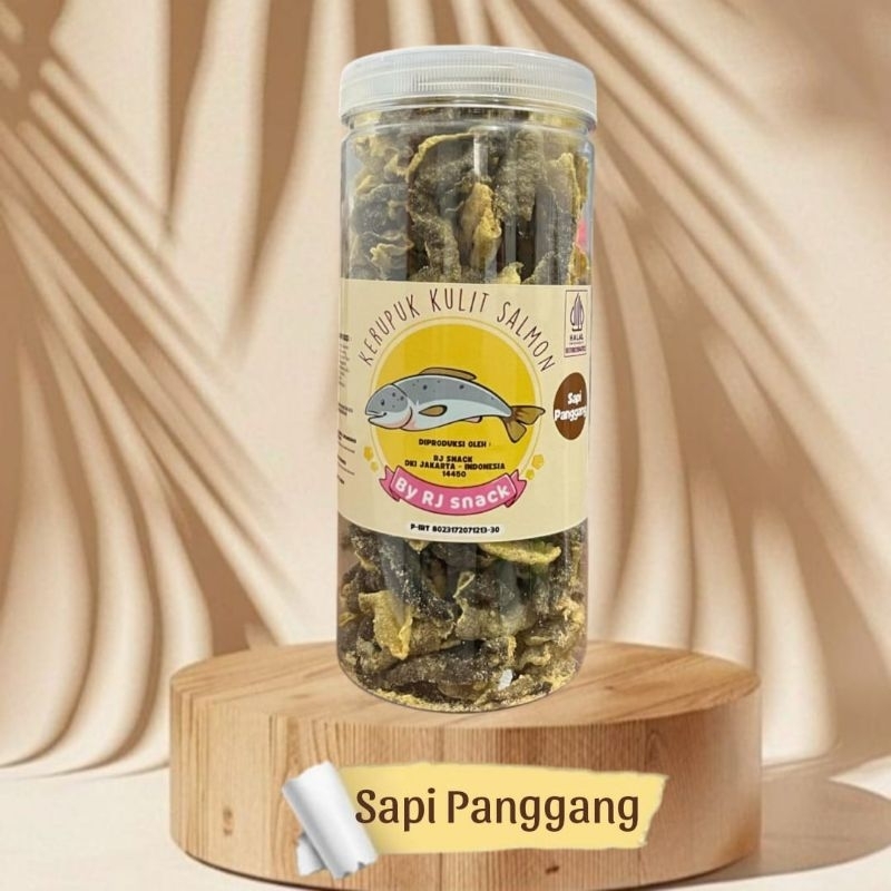 

Kerupuk Kulit Ikan Salmon Rasa Sapi Panggang 175gr Cemilan Murah Enak dan Crunchy