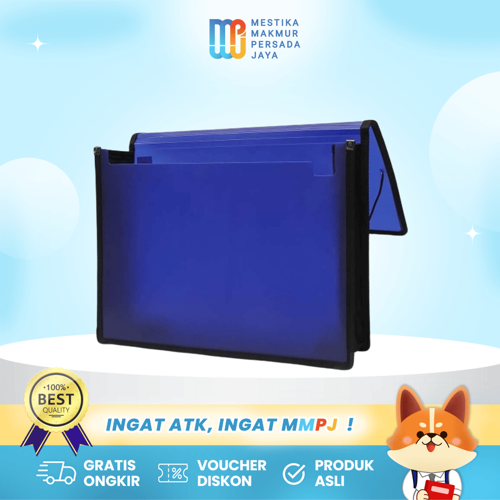 

Bantex Document Wallet PP Tempat Dokumen / Berkas - A4 Blue 361001