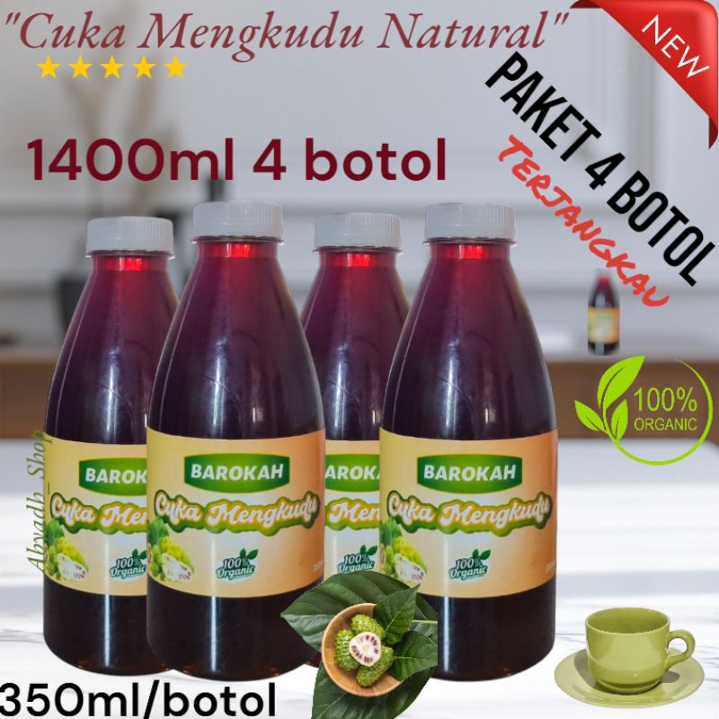 

Cuka Mengkudu Asli Segar Sehat Berkualitas 100% Original Paket 4 Botol Isi @ 350ml Per Kemasan