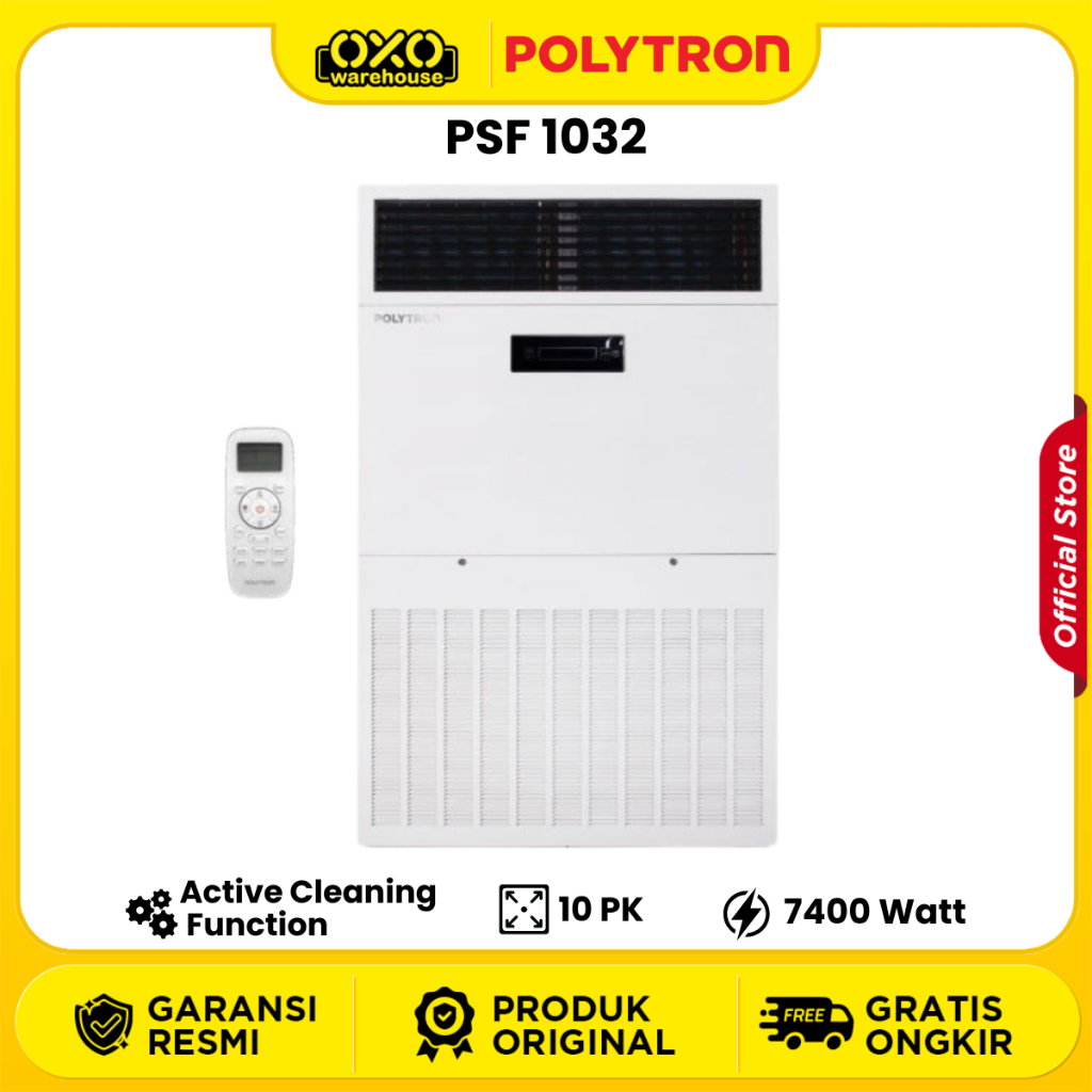 POLYTRON AC Floor Standing 10 PK PSF1032 Pendingin Ruangan Double Fan Garansi Resmi