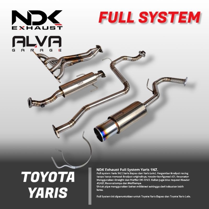 KNALPOT YARIS BAPAO 1NZ NDK EXHAUST FULSET KNALPOT YARIS KNALPOT MOBIL RACING UNTUK YARIS