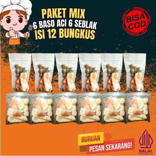 

Paket Mix Hemat 6 Baso Aci 6 Seblak Kemasan Aci Vakum Anti Jamur