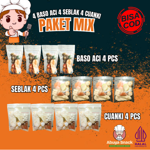 

Paket Mix Hemat 4 Baso Aci 4 Seblak 4 Cuanki Komplit Dengan Limo