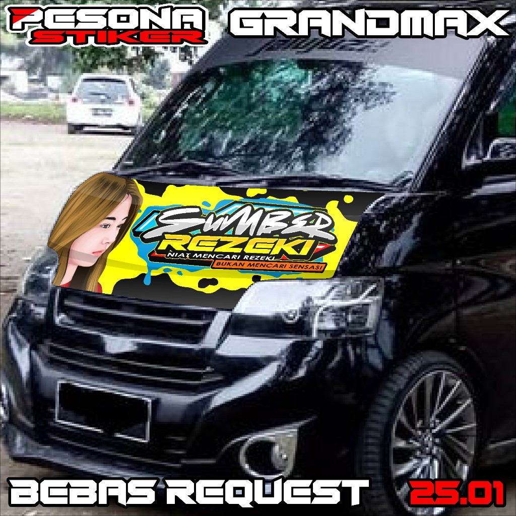 stiker decal kabin depan grandmax stiker dekal kap mesin grandmax bebas custom kd25.01