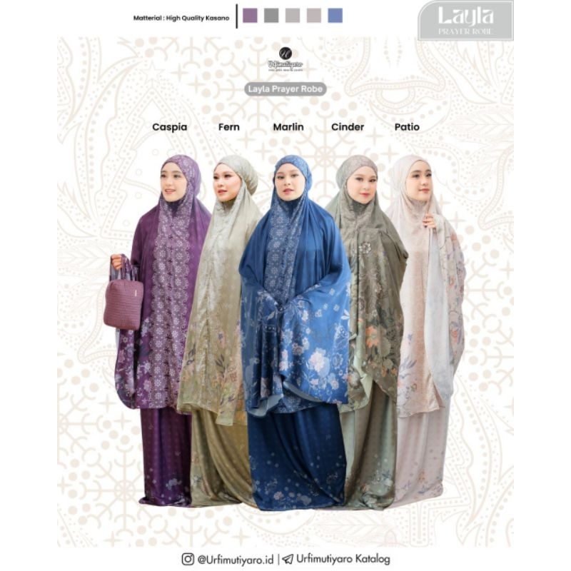 Layla Prayer Robe by Urfimutiyaro Mukena Dewasa Mary Silk Motif Signature Urfi