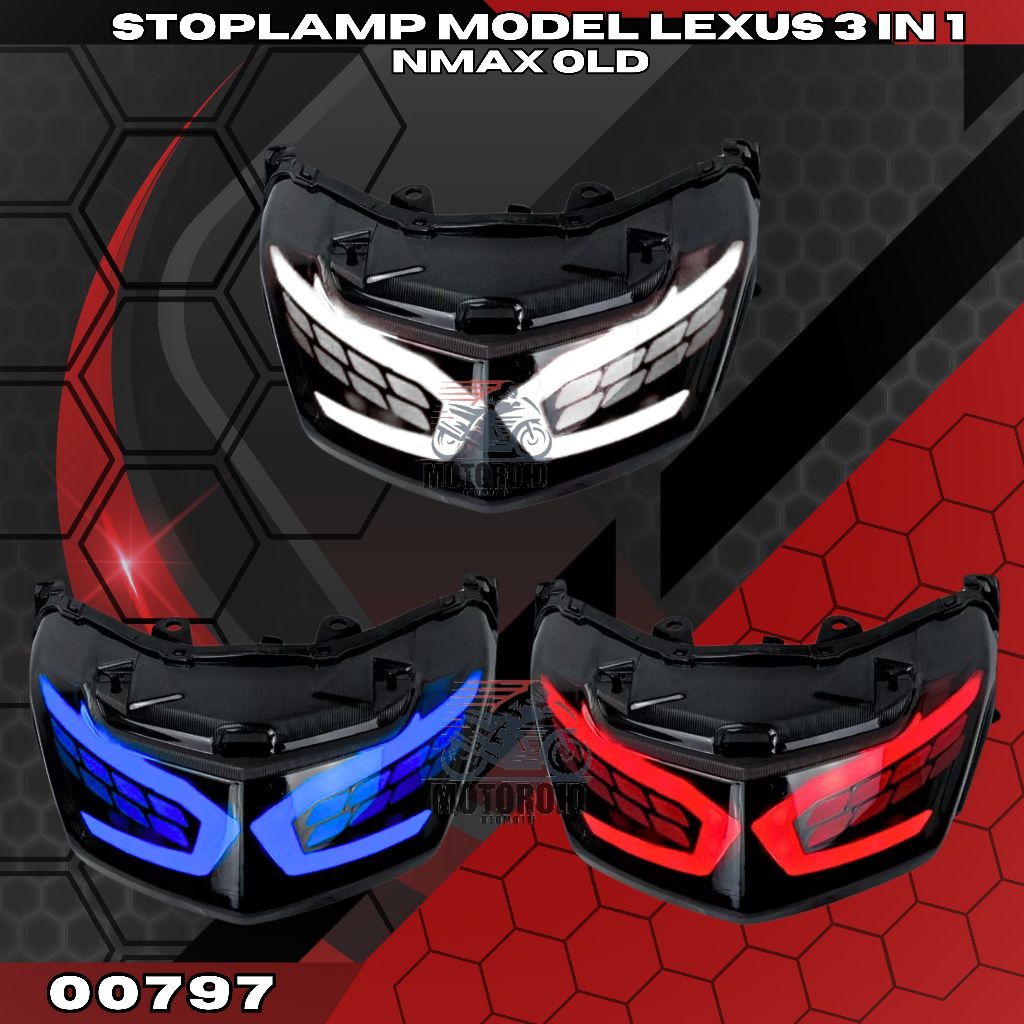 Lampu stoplamp Belakang Lexus Yamaha Nmax 155 Old Running PNP Motor Original Lampu belakang nmax old