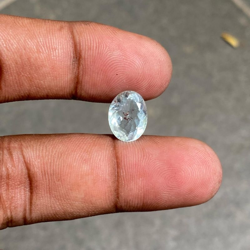 Natural Aquamarine beryl batu Aquamarine beryl Asli Batu Aquamarine CT 3.50 Dim 12x9x5