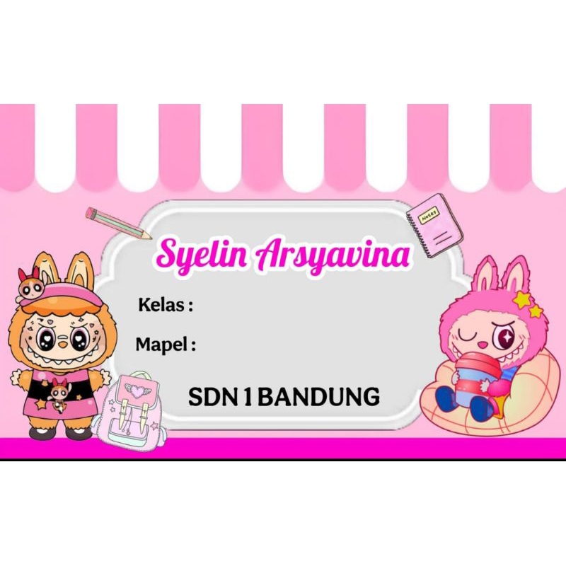 

LABEL BUKU SEKOLAH MOTIF LABUBU