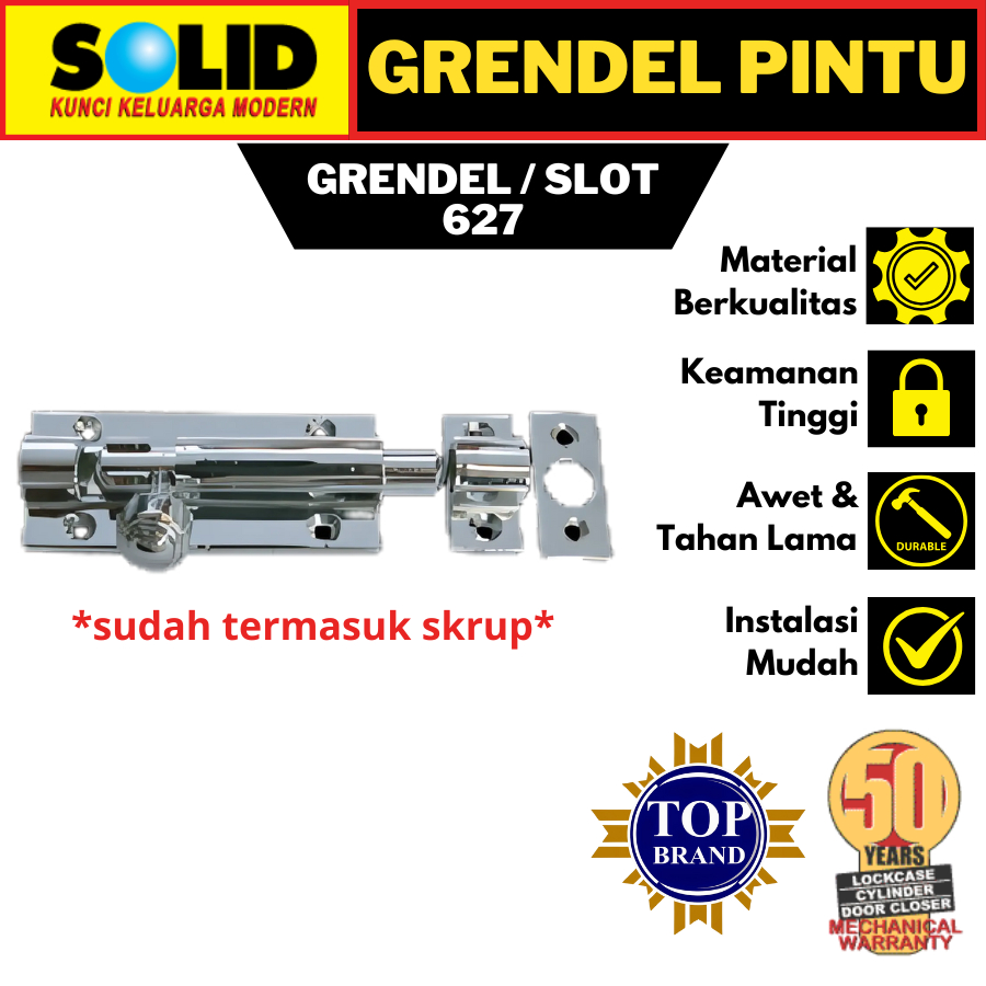 SOLID GRENDEL 627 3 INCH SOLID GRENDEL PINTU SLOT KUNCI PINTU 3 INCH SOLID SLOT PINTU 3 INCH