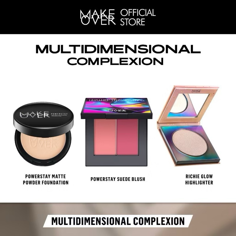 Multidimentional Complexion : Matte Powder Foundation 6/13g, Suede Blush, Riche Glow Highlighter - M