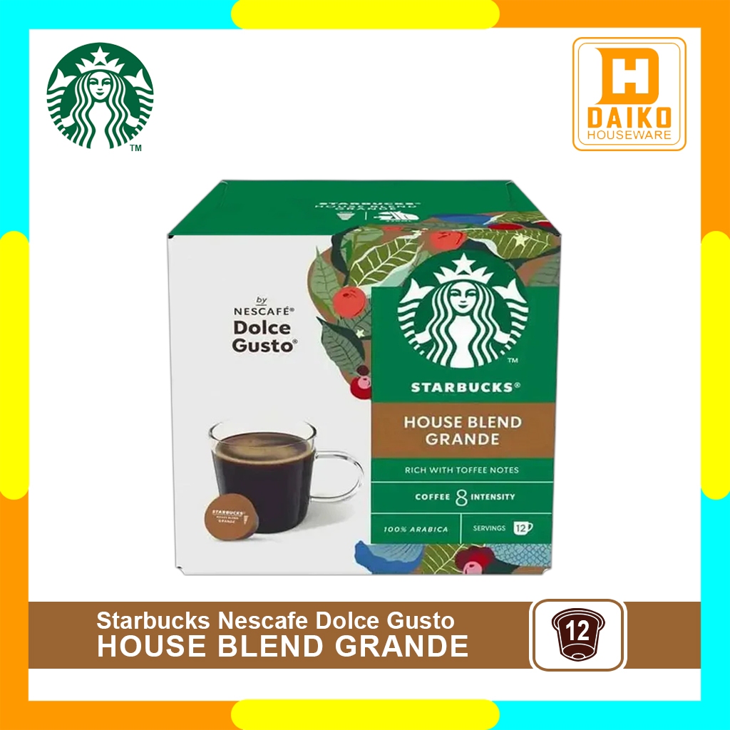 

Capsule Starbucks House Blend Grande by Nescafe Dolce Gusto Coffee - Kopi Kapsul Dark Roast